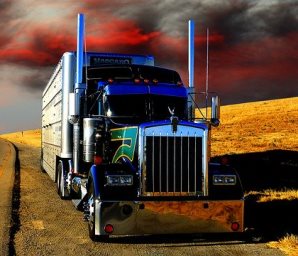 Bullhead City Arizona tractor trailer stopped on of intestate road